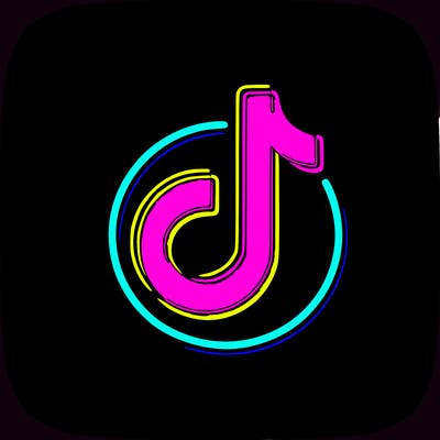 tiktok logo neon