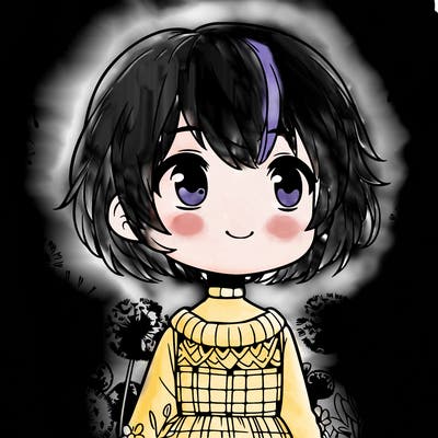 short haired girl in dandelion field