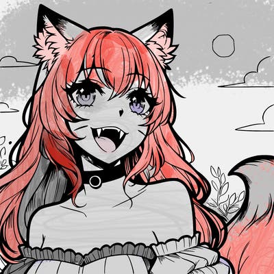 manga fox woman with fangs