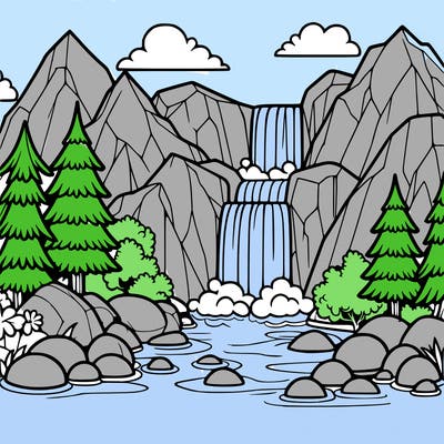 waterfall in mountain