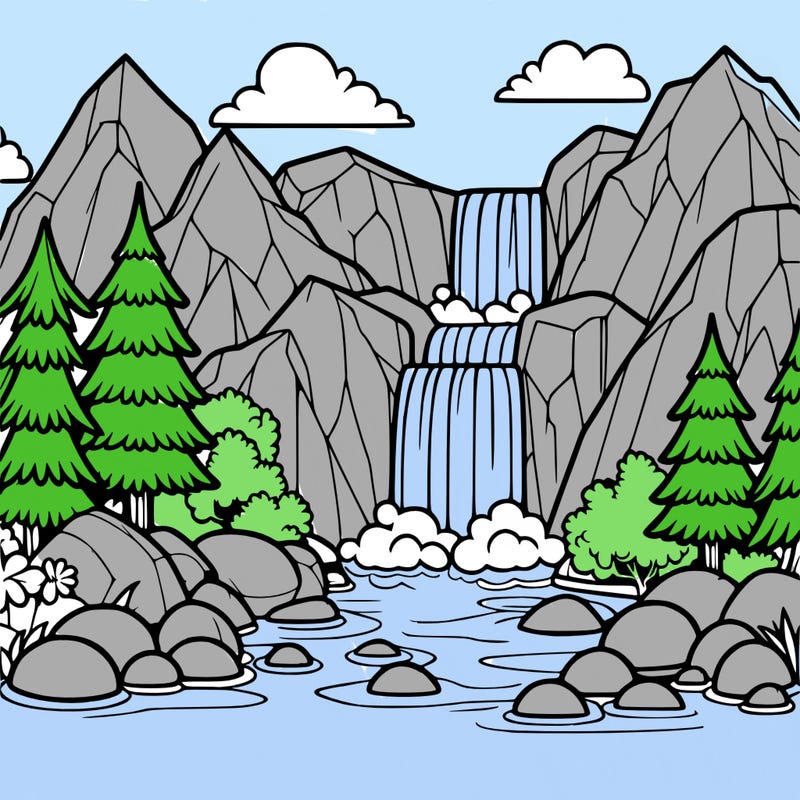 waterfall in mountain