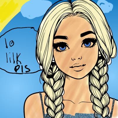 realistic girl with braids