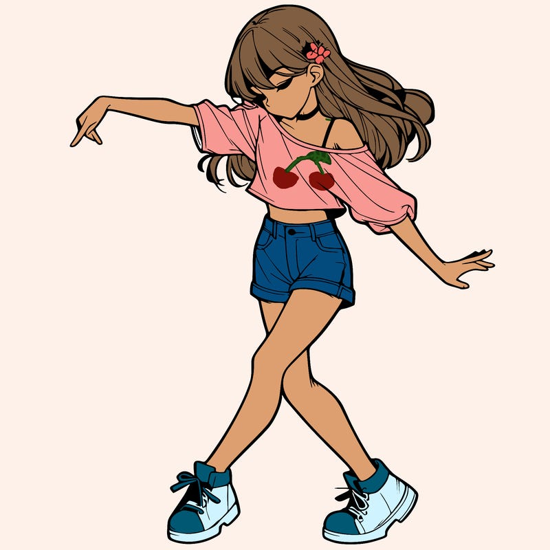 realistic girl danceing