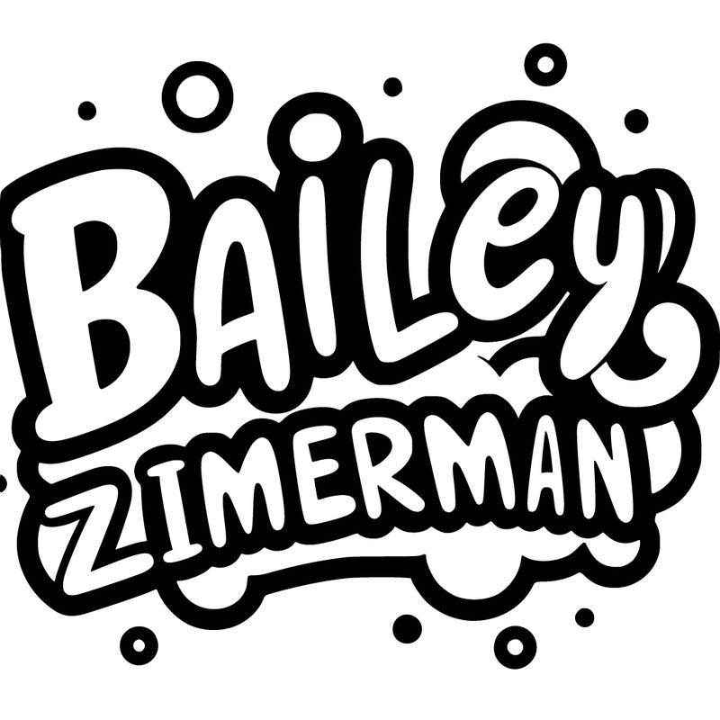 bailey zimmerman in bubble letters