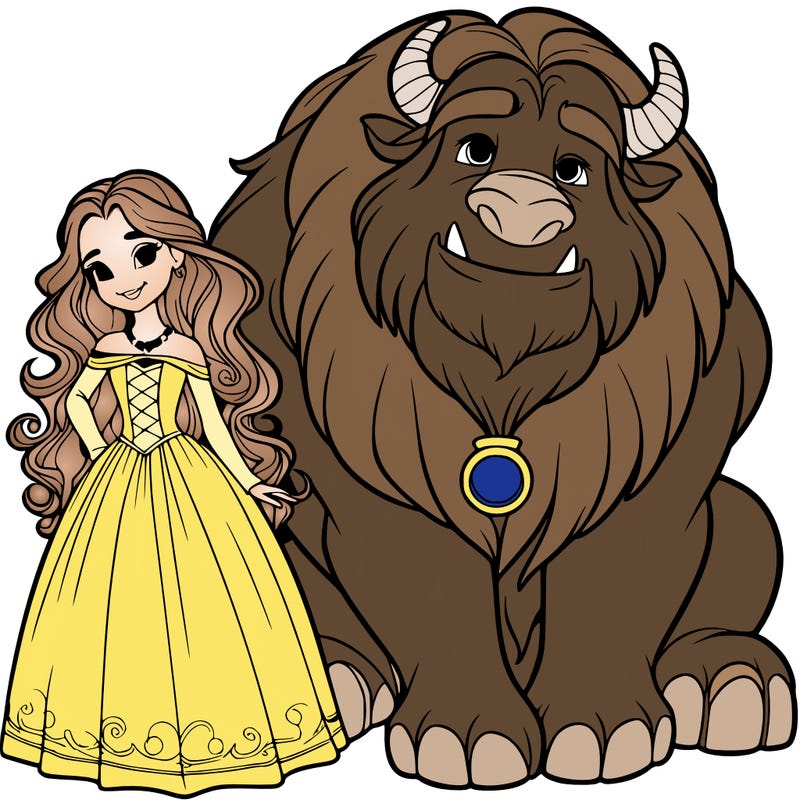 disney princess with beast