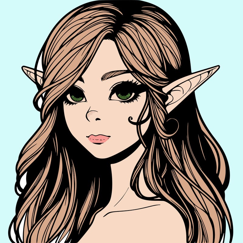 elf girl realistic dark fantasy