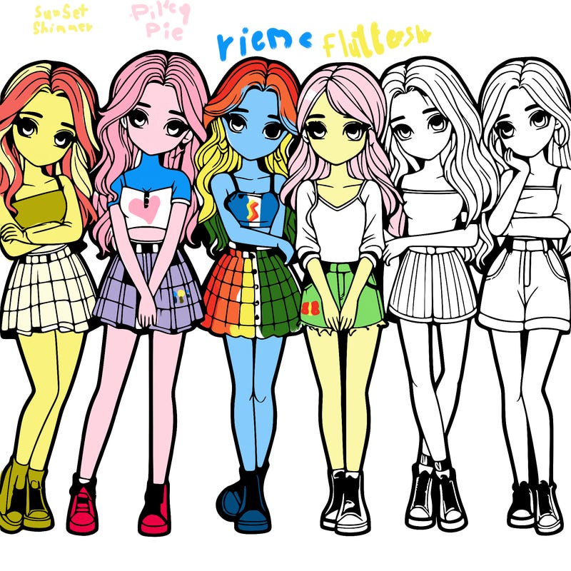 a group of girls realistic