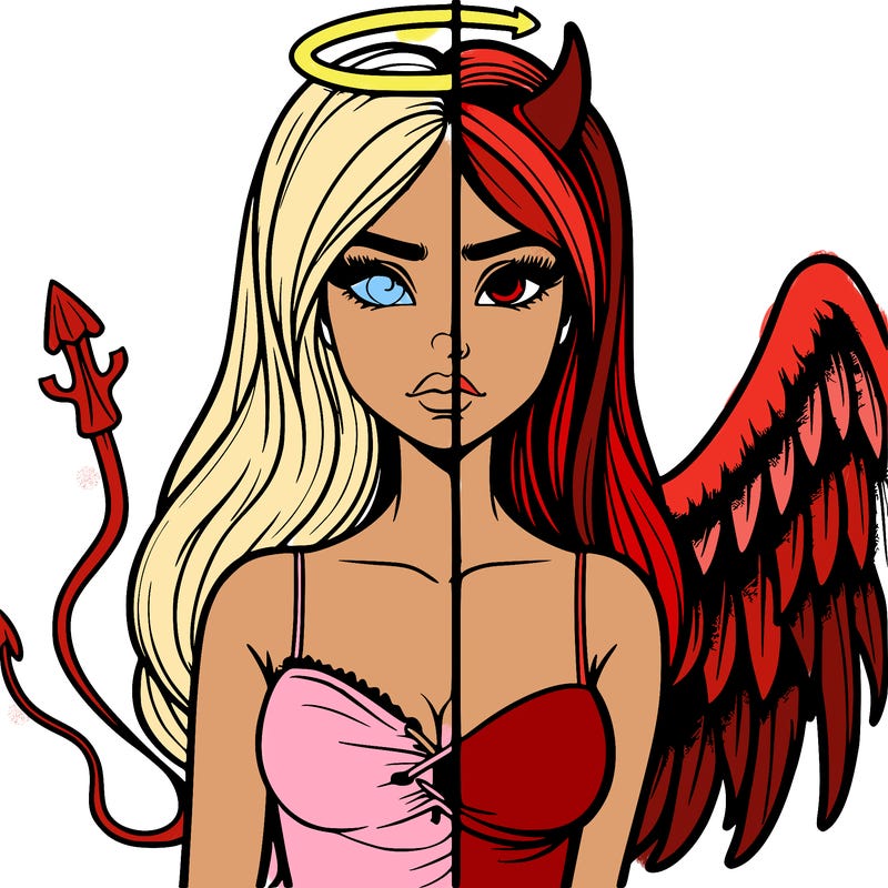 devil vs angel realistic girl
