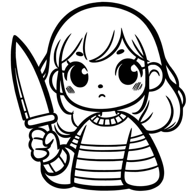 girl holding a knife