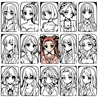 girls that look diffrent anime