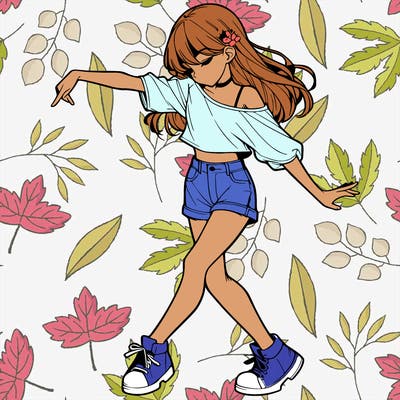 realistic girl danceing