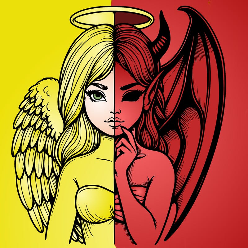 realistic angel half demon