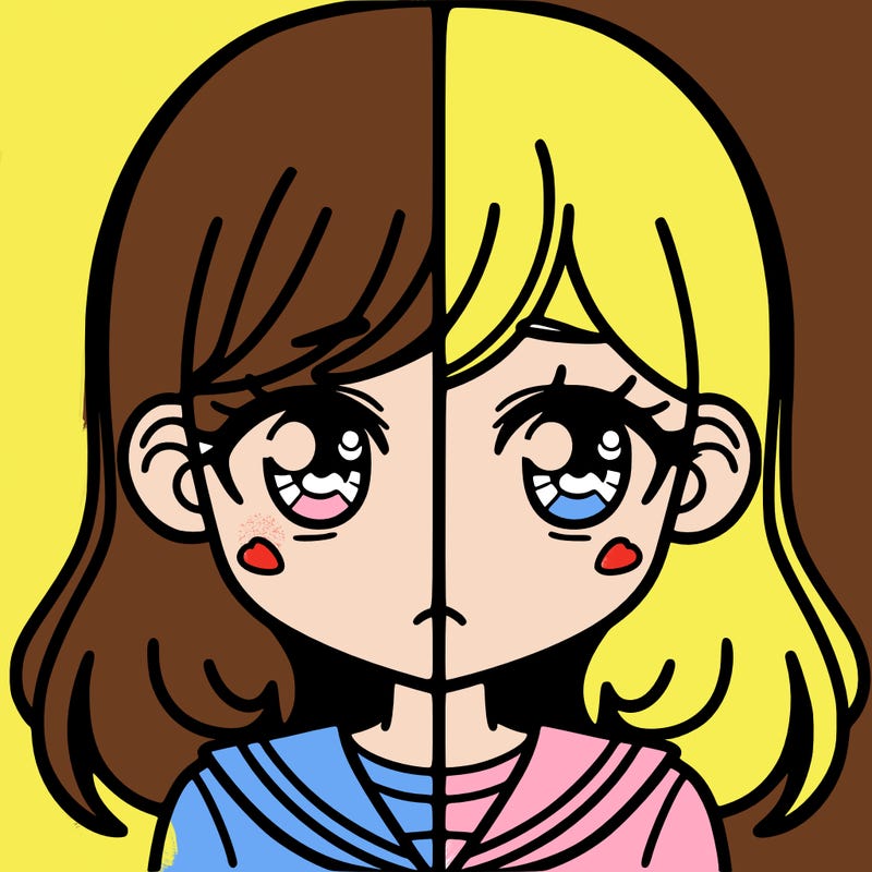 a split of a girl
