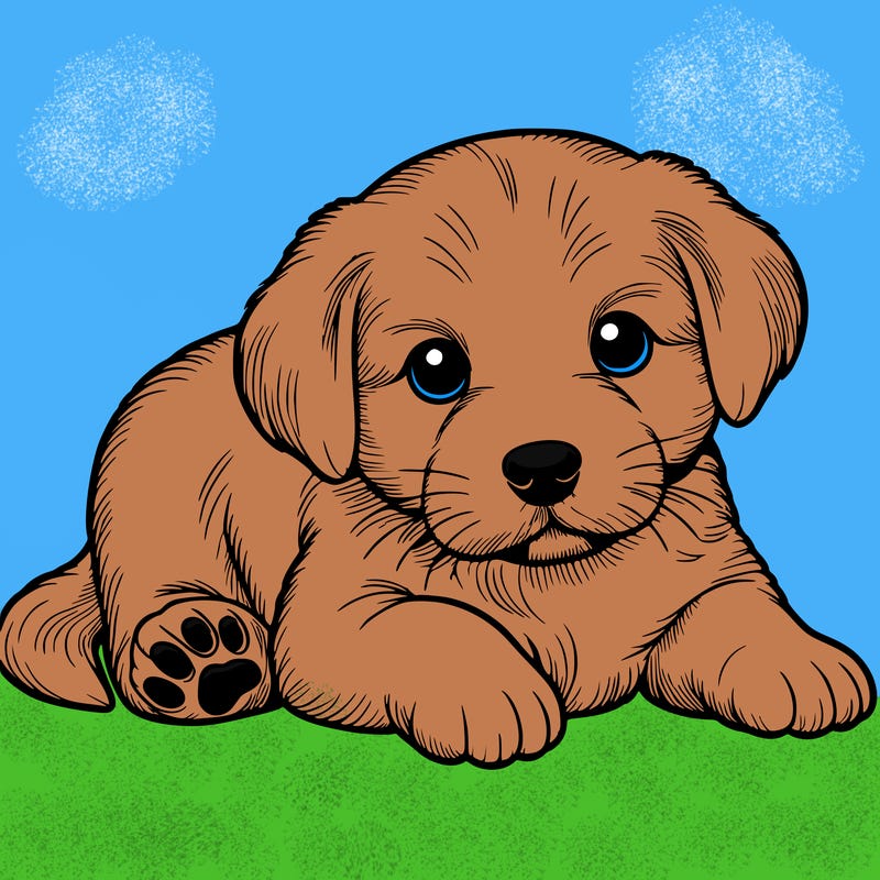 a cute realistic puppy