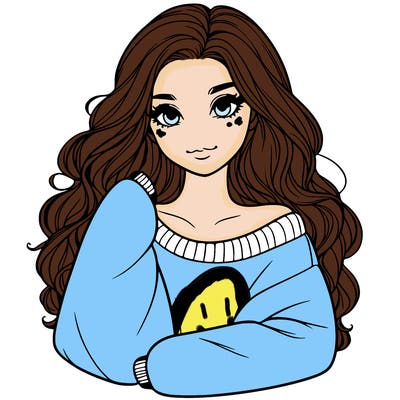 a beautiful girl in a big sweatshirt