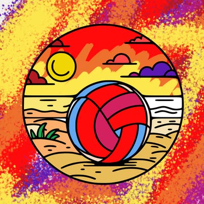 volleyball on a beach