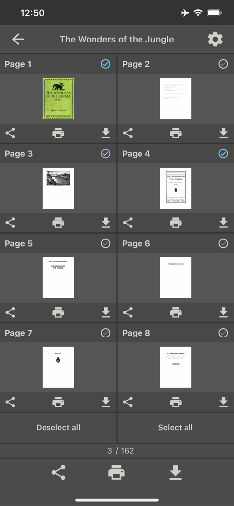 PDF to Image - JPG, PNG, HEIC - PDF to image converter app interface showing multiple pages selected for conversion