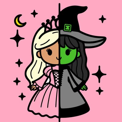 split princess and witch
