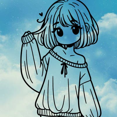 girl in baggy sweater hanging off her shoulder