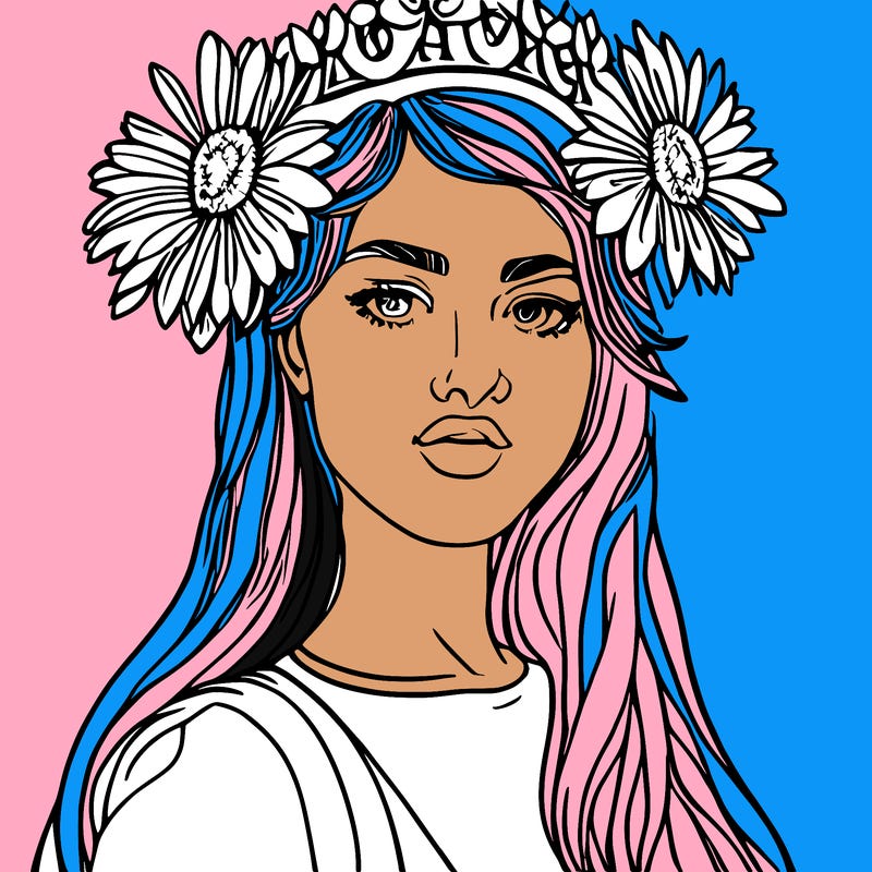 girl with flowers crown