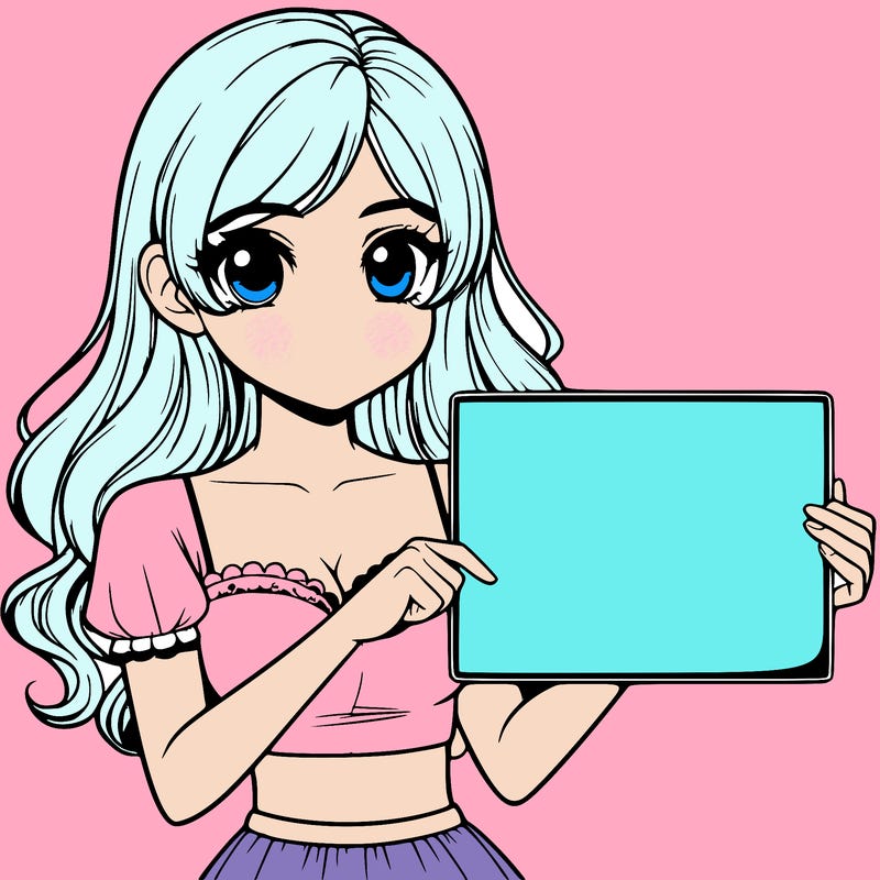 realistic pretty girl holding blank sign