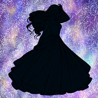 realistic woman with dress flowing in the wind