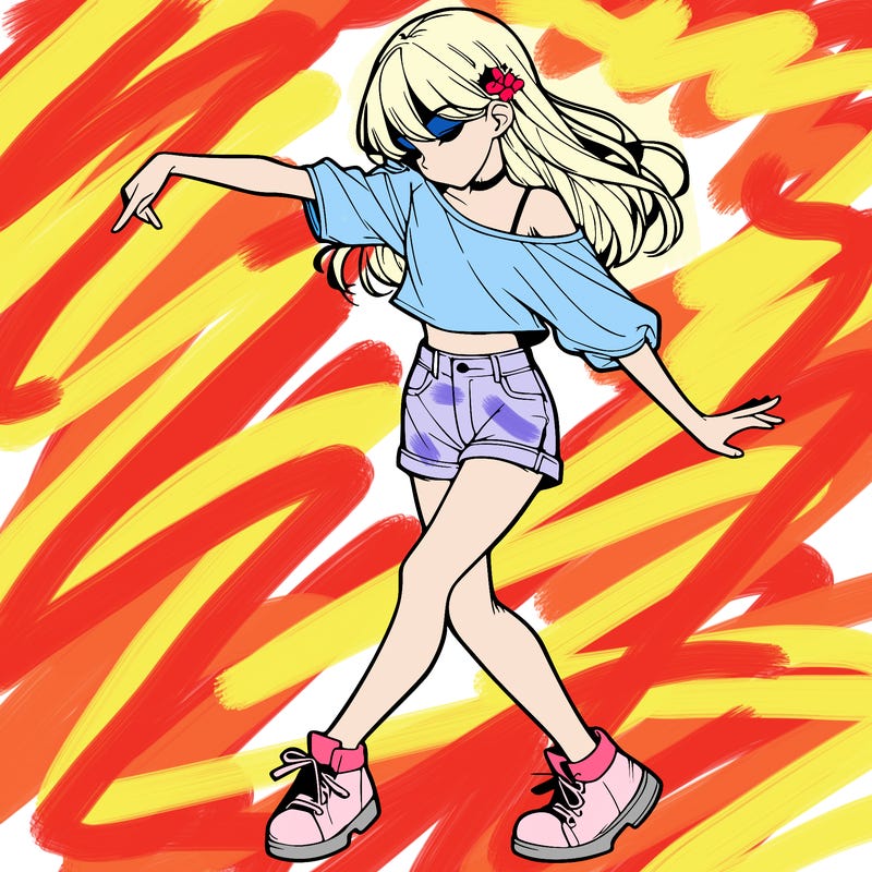 realistic girl danceing