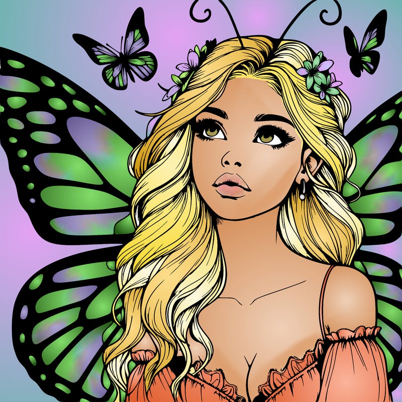 butterfly fairy realistic girl