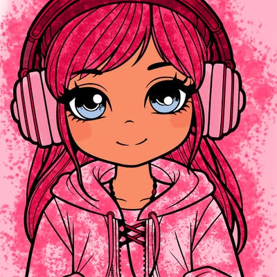girl with headphones