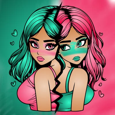 realistic girl split