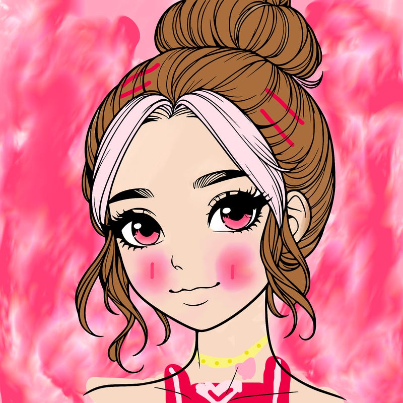 realistic pretty girl with hair in bun