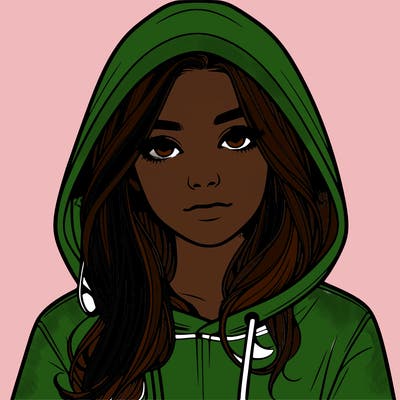 realistic girl with a hoodie