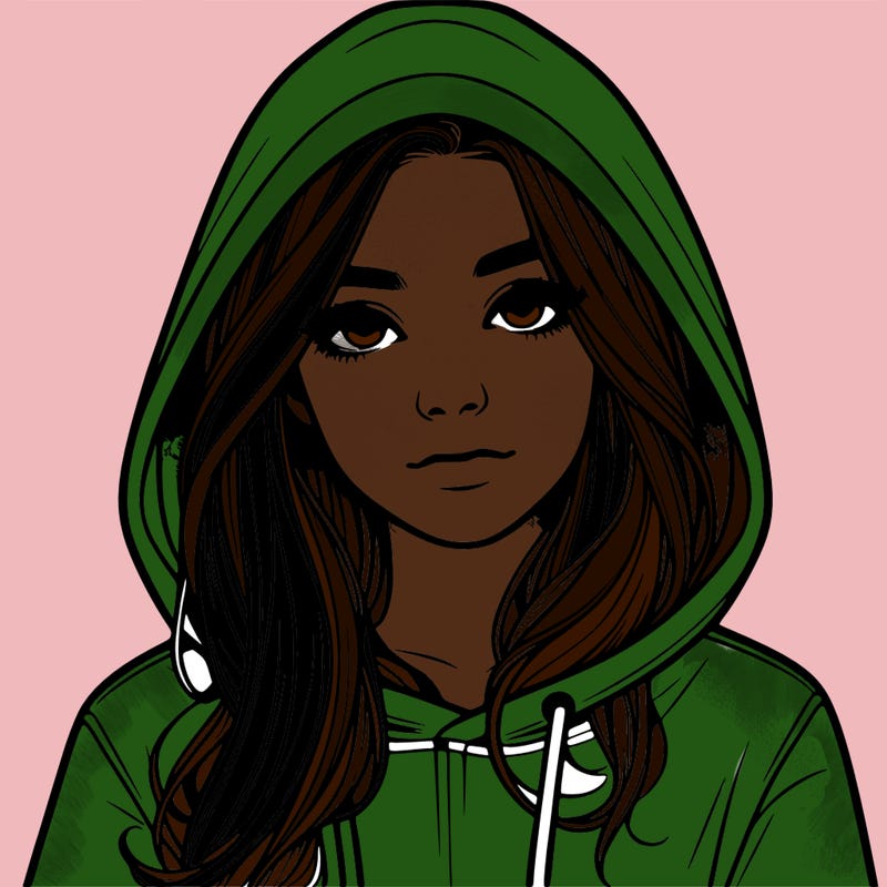 realistic girl with a hoodie