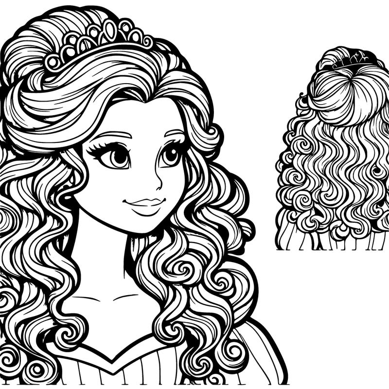realistic princess with curly updo
