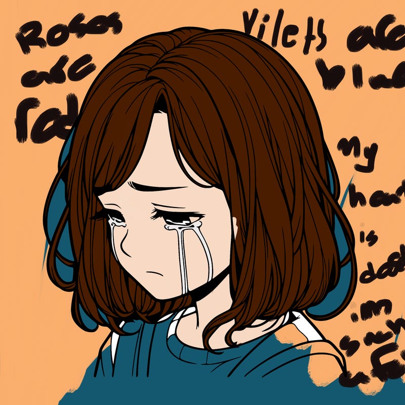 realistic girl crying