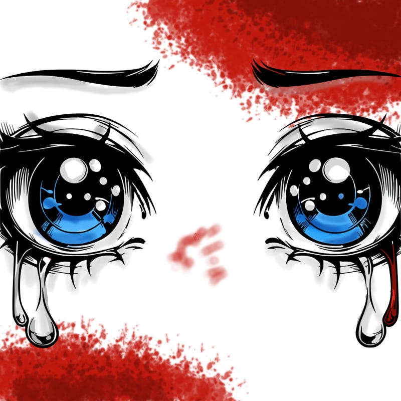 realistic eyes with tears