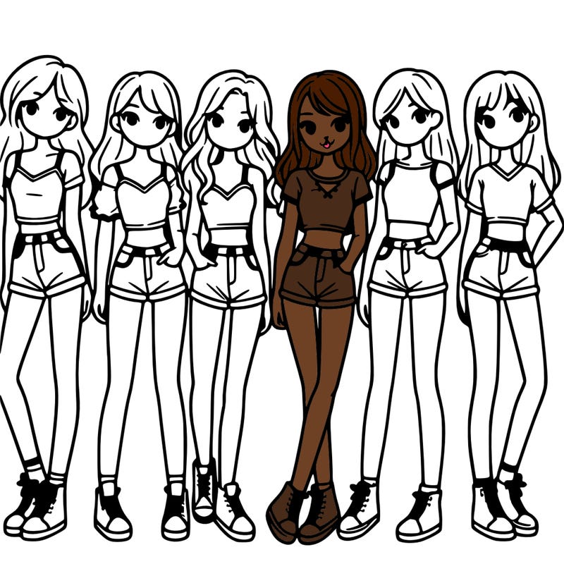 a group of girls wearing crop tops and shorts