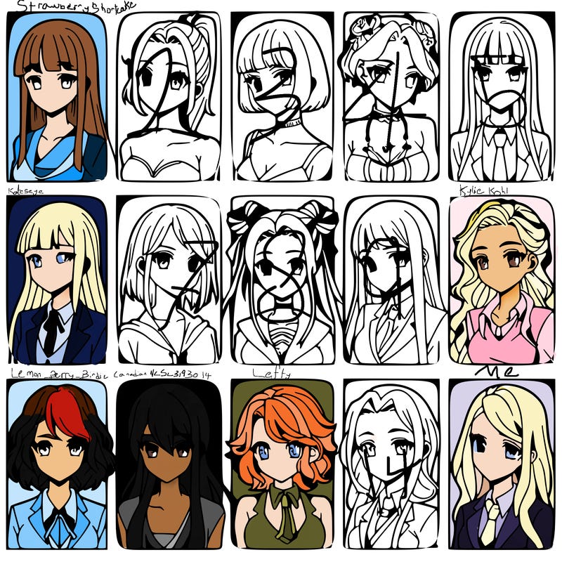 girls that look diffrent anime