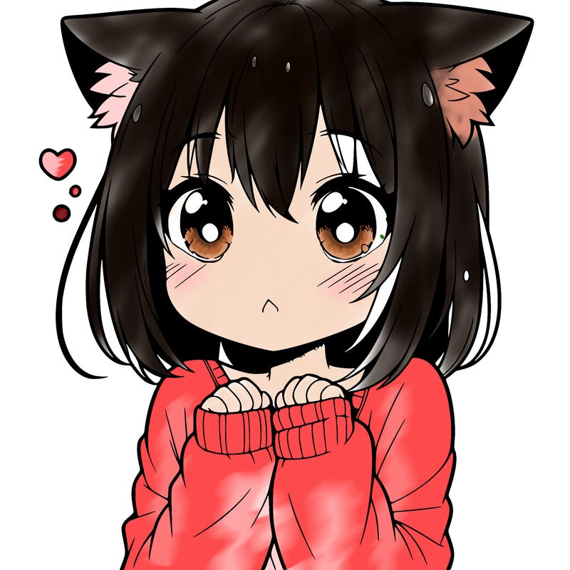 shy anime catgirl