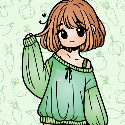 girl in baggy sweater hanging off her shoulder