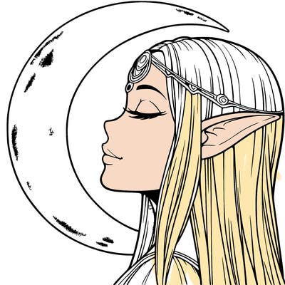 a realistic moon elf