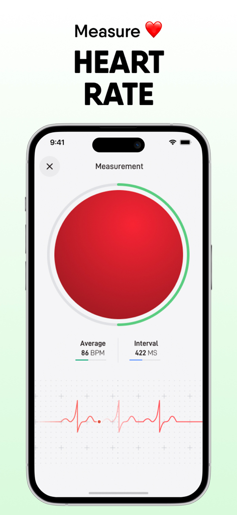 TruePulse - Healthy Life&Heart - TruePulse app interface showing real-time heart rate measurement with 86 BPM and a pulse graph