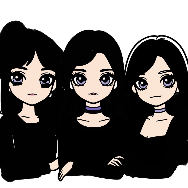 realistic girls group of 3