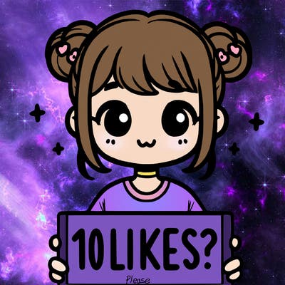 cute girl that is holding a sign that says 10 likes?
