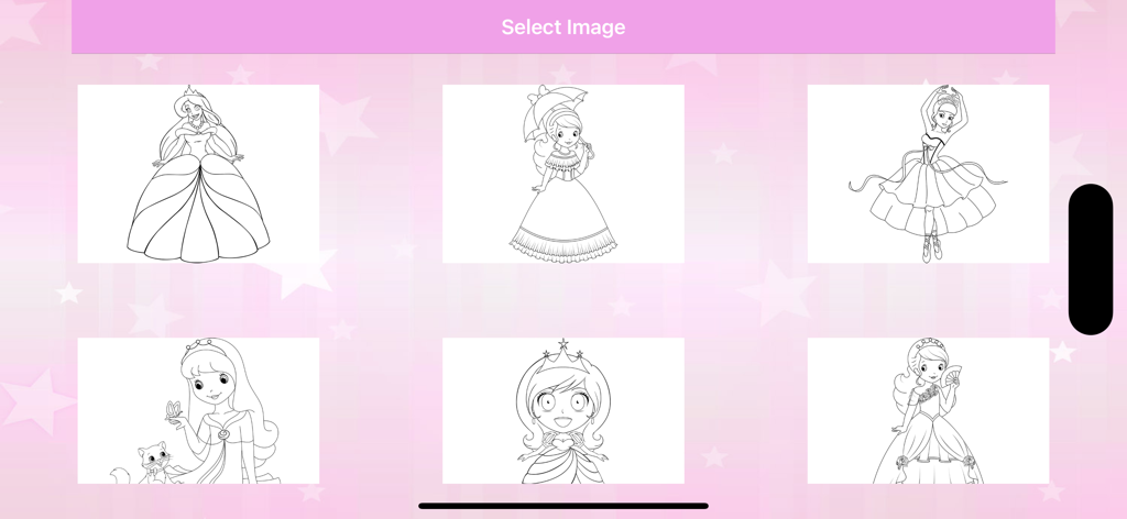 Princess Coloring Pages & Book - Galería de páginas para colorear de princesas para elegir en la aplicación