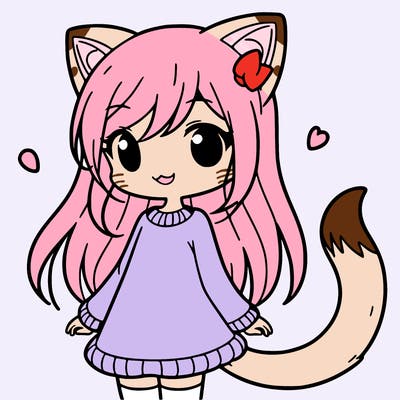 girl with cat ears and tail