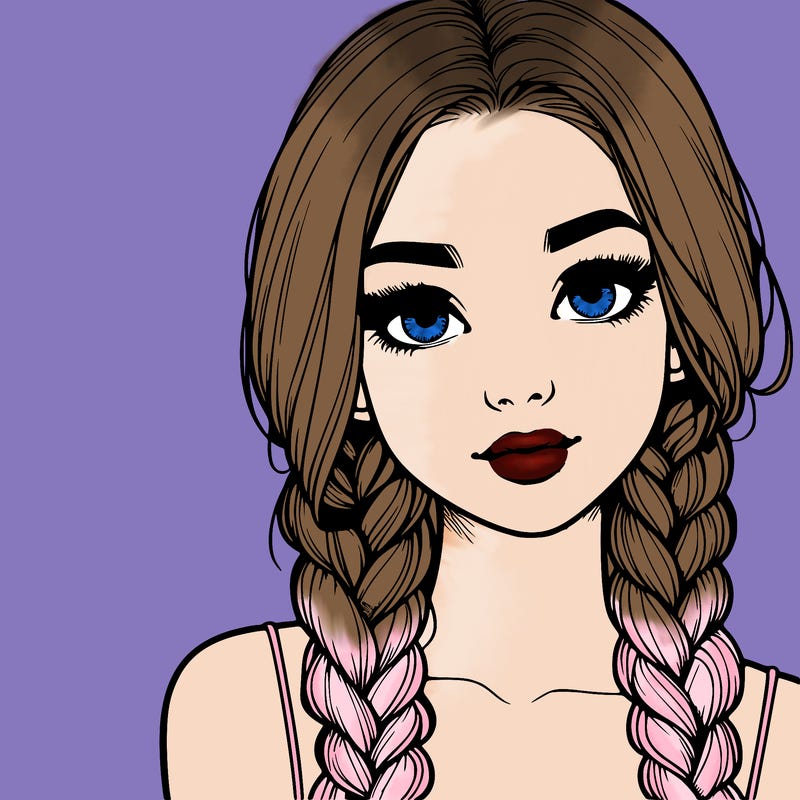 realistic girl with braids