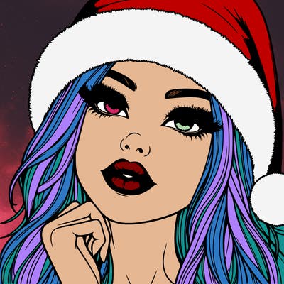 realistic christmas girl with lips