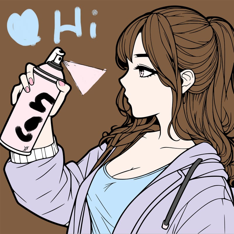 a realistic girl spray, painting