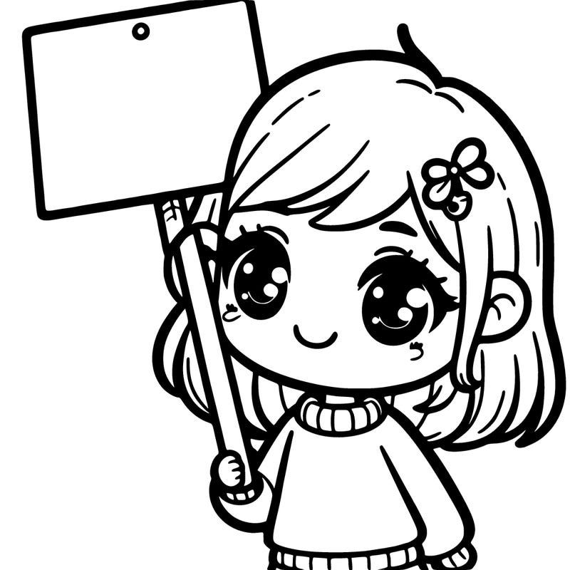 girl holding sign